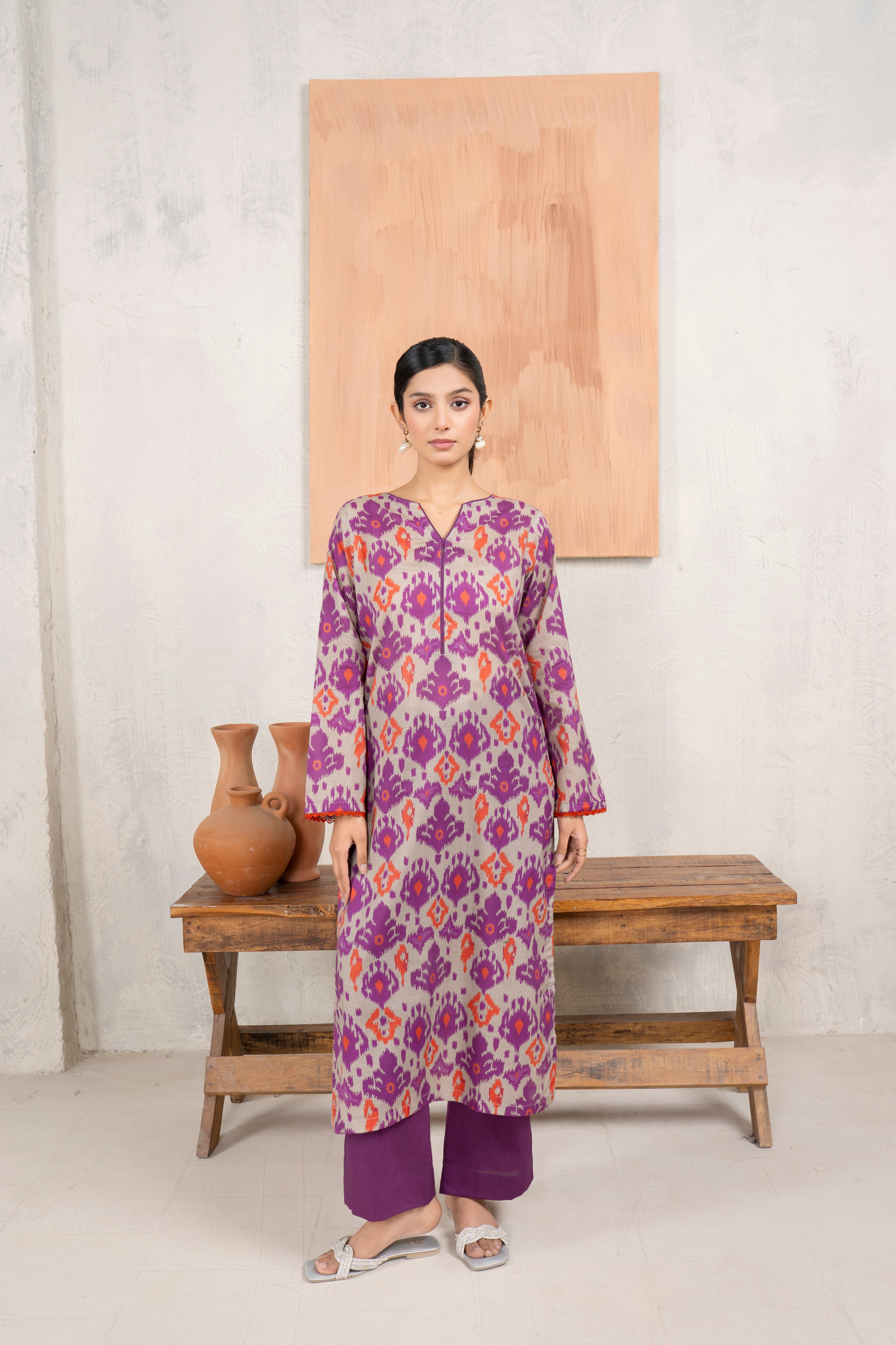 plum kurta set