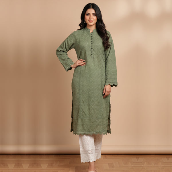 Noir ChikanKari Shirt Piece