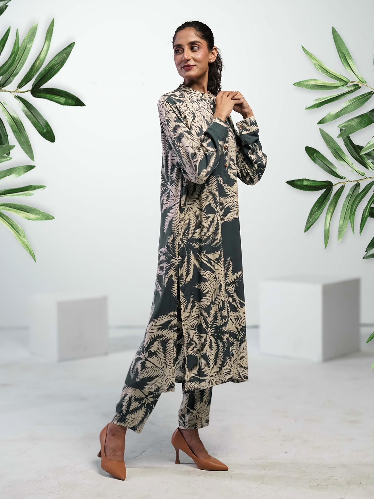2pc Stitched-Forest Co-ord set