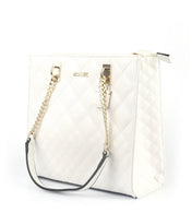 Metallic Braided Chain & Leather Handle Shoulder Bag