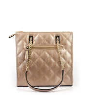 Metallic Braided Chain & Leather Handle Shoulder Bag