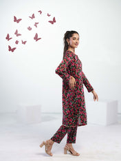 Soft Cambric Stitched-Shadow Florals Co-ord set