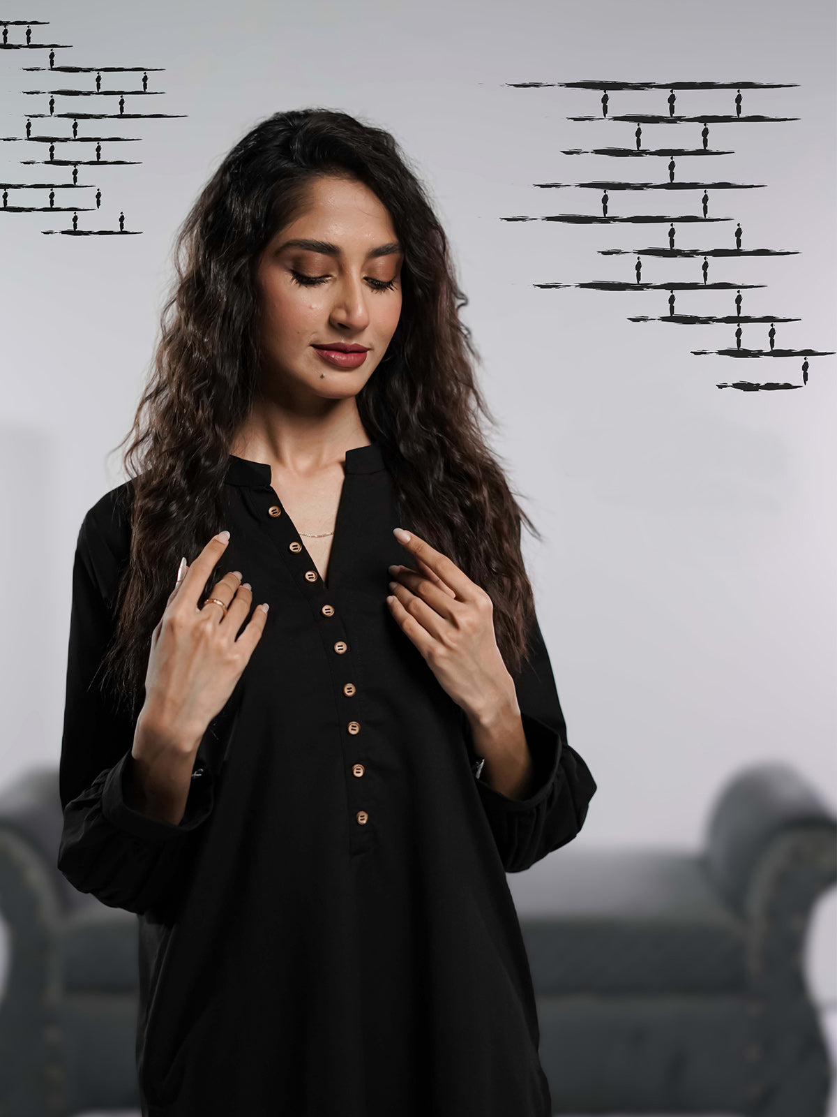 Noir Stitched-2 piece Shirt & Trouser