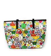 Printed Colorful Leather Tote Bag