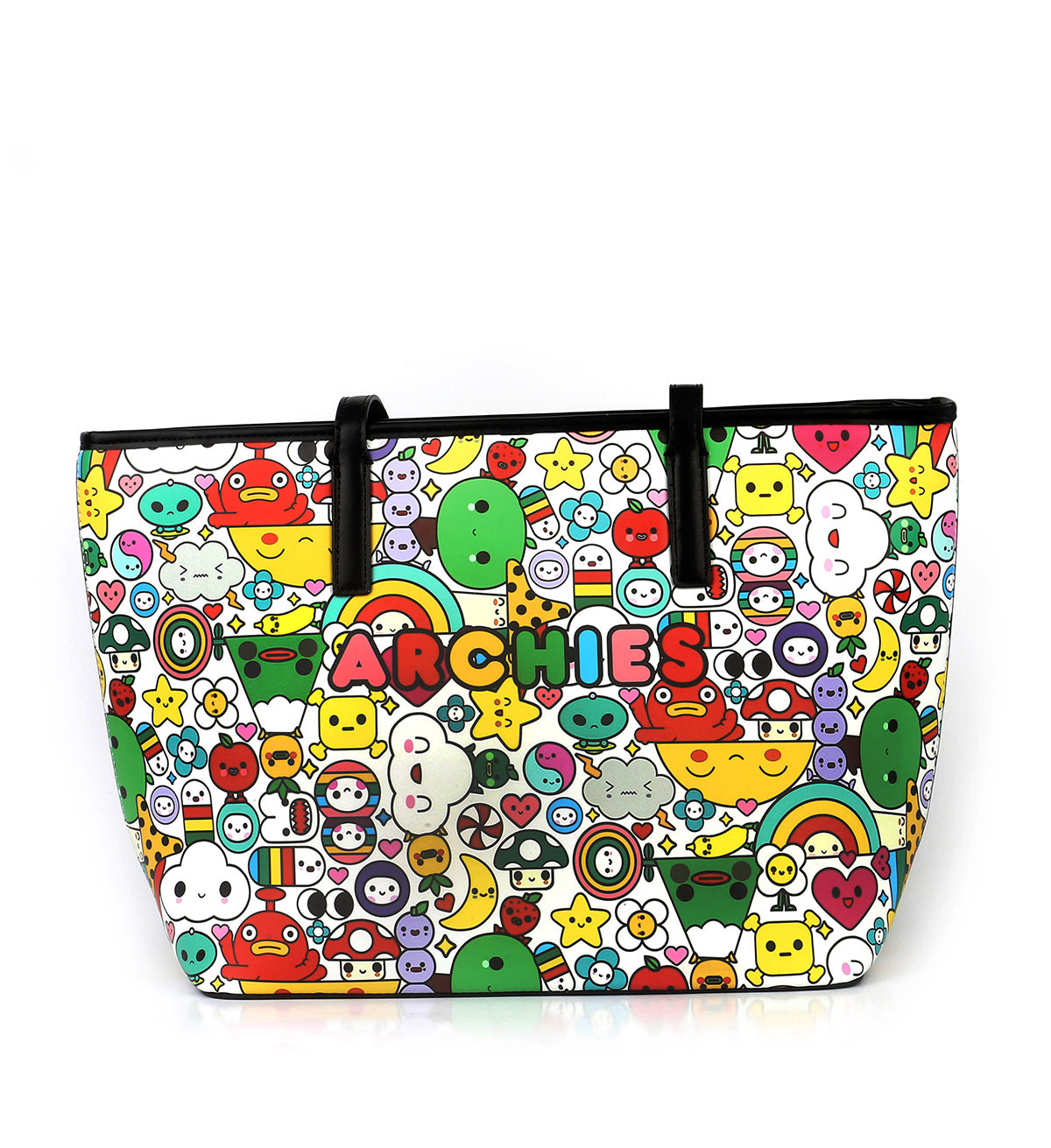 Printed Colorful Leather Tote Bag