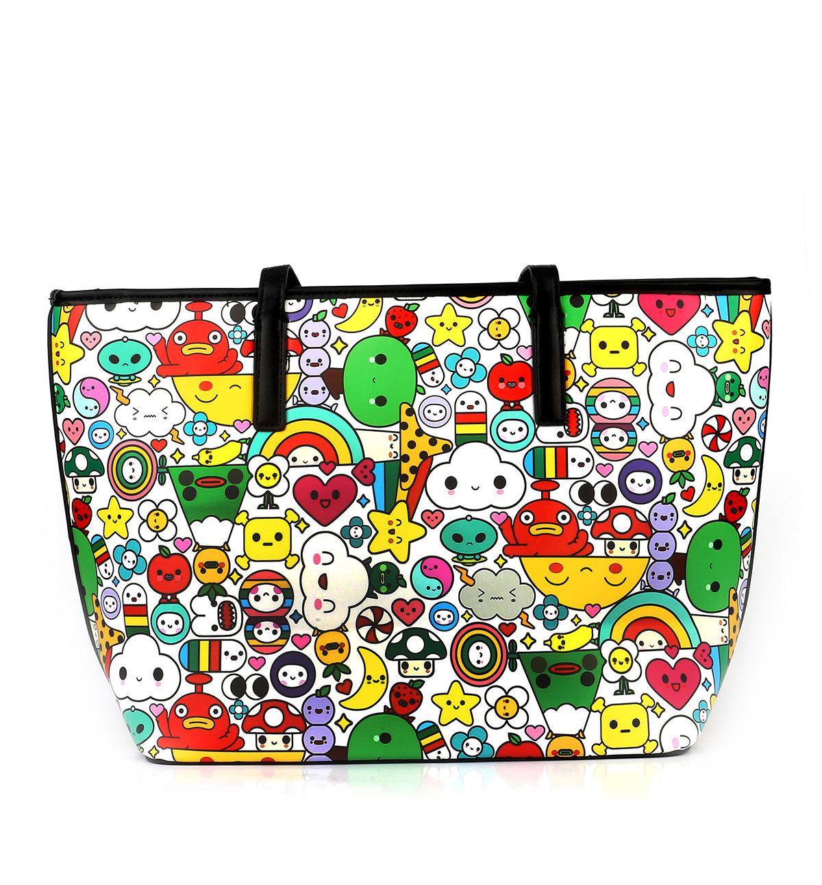 Printed Colorful Leather Tote Bag