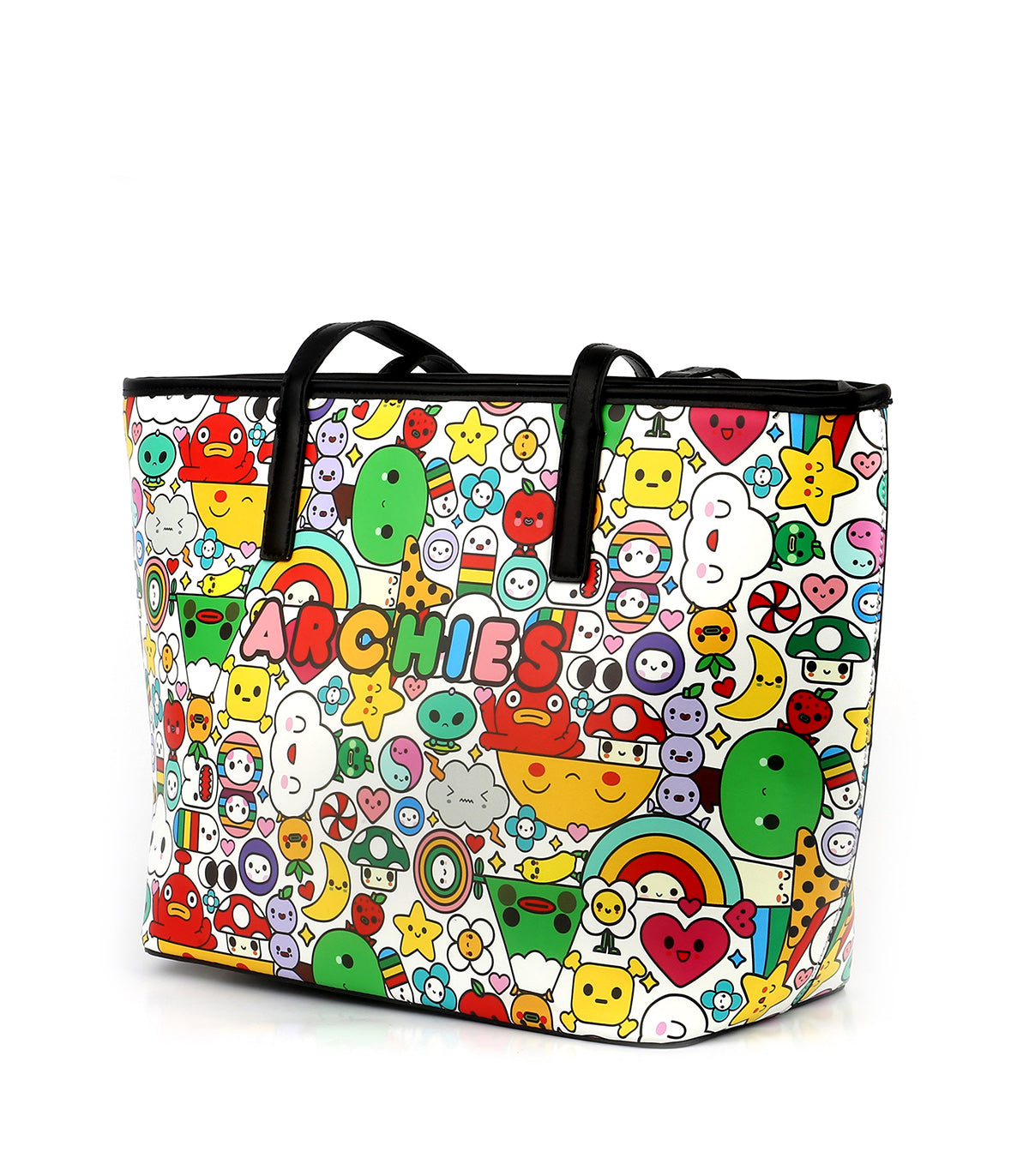 Printed Colorful Leather Tote Bag