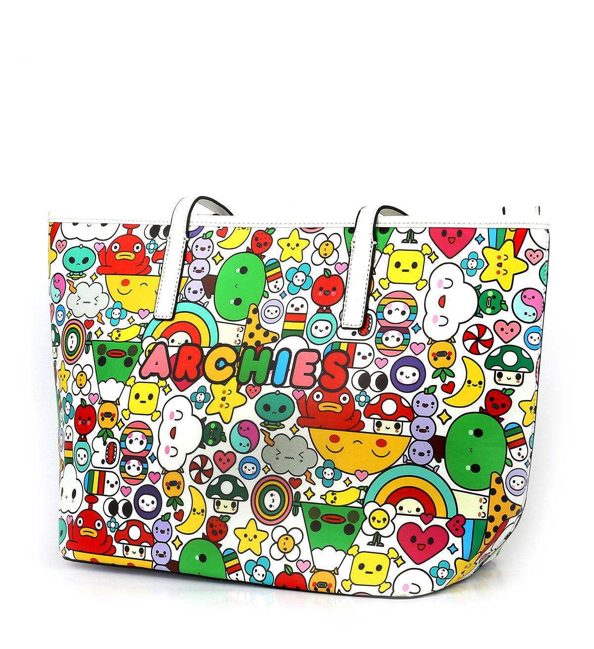 Printed Colorful Leather Tote Bag