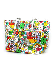 Printed Colorful Leather Tote Bag