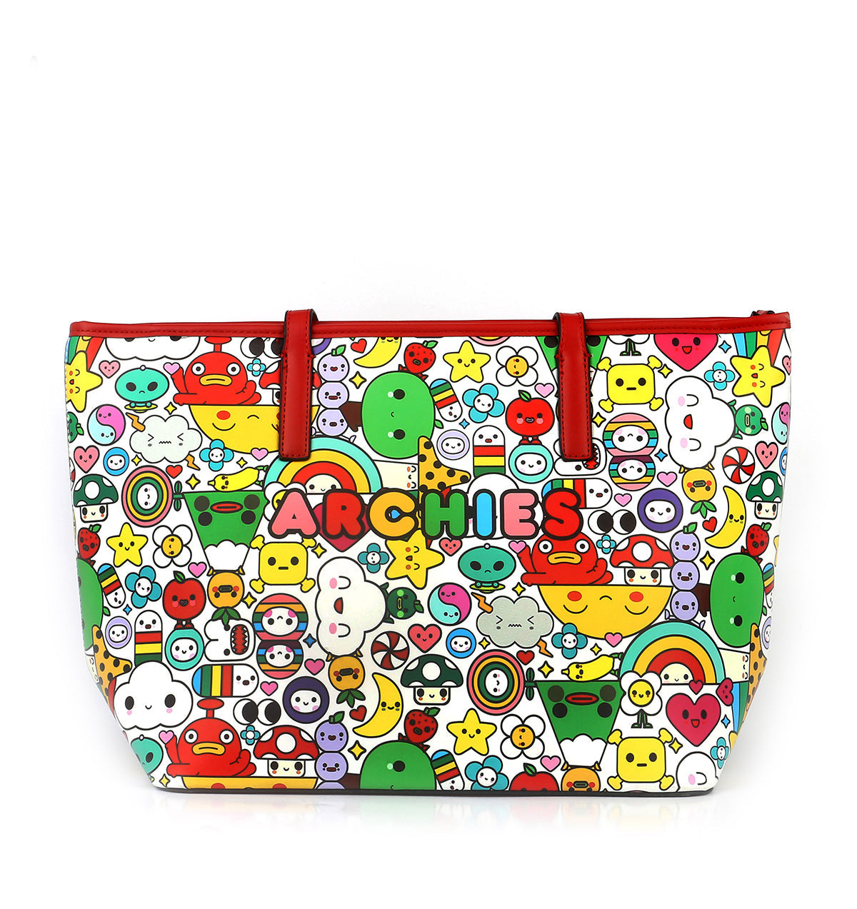 Printed Colorful Leather Tote Bag