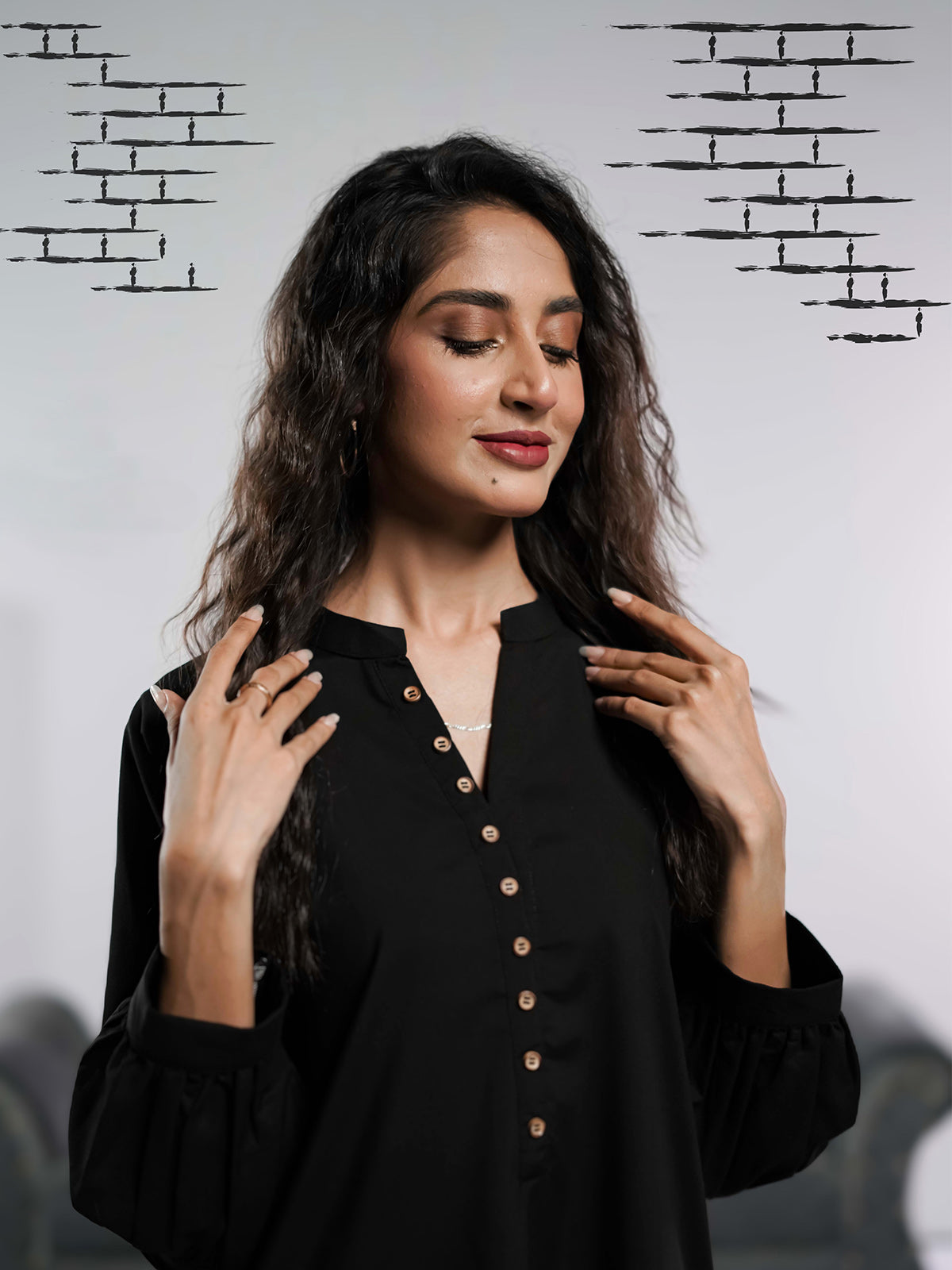 Noir Stitched-2 piece Shirt & Trouser