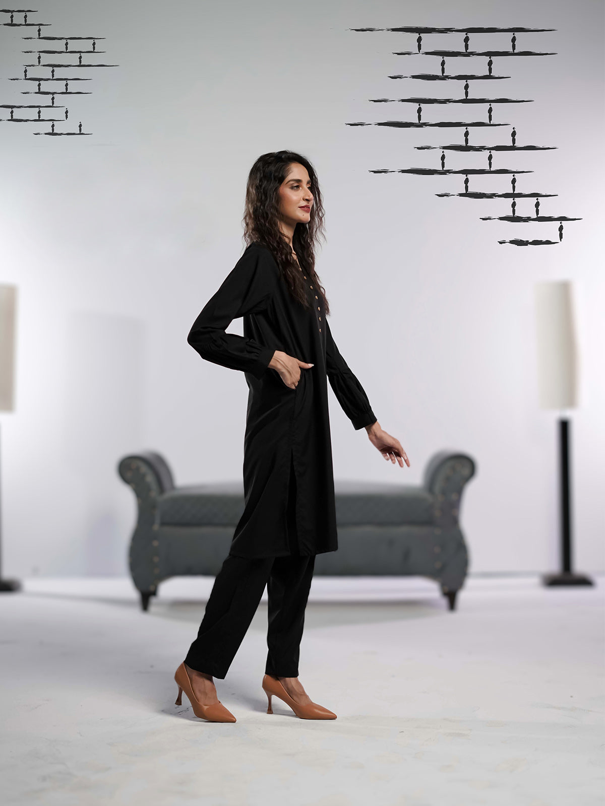Noir Stitched-2 piece Shirt & Trouser