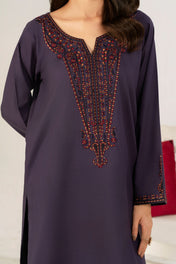 2 Piece Embroidery Suit (purple)