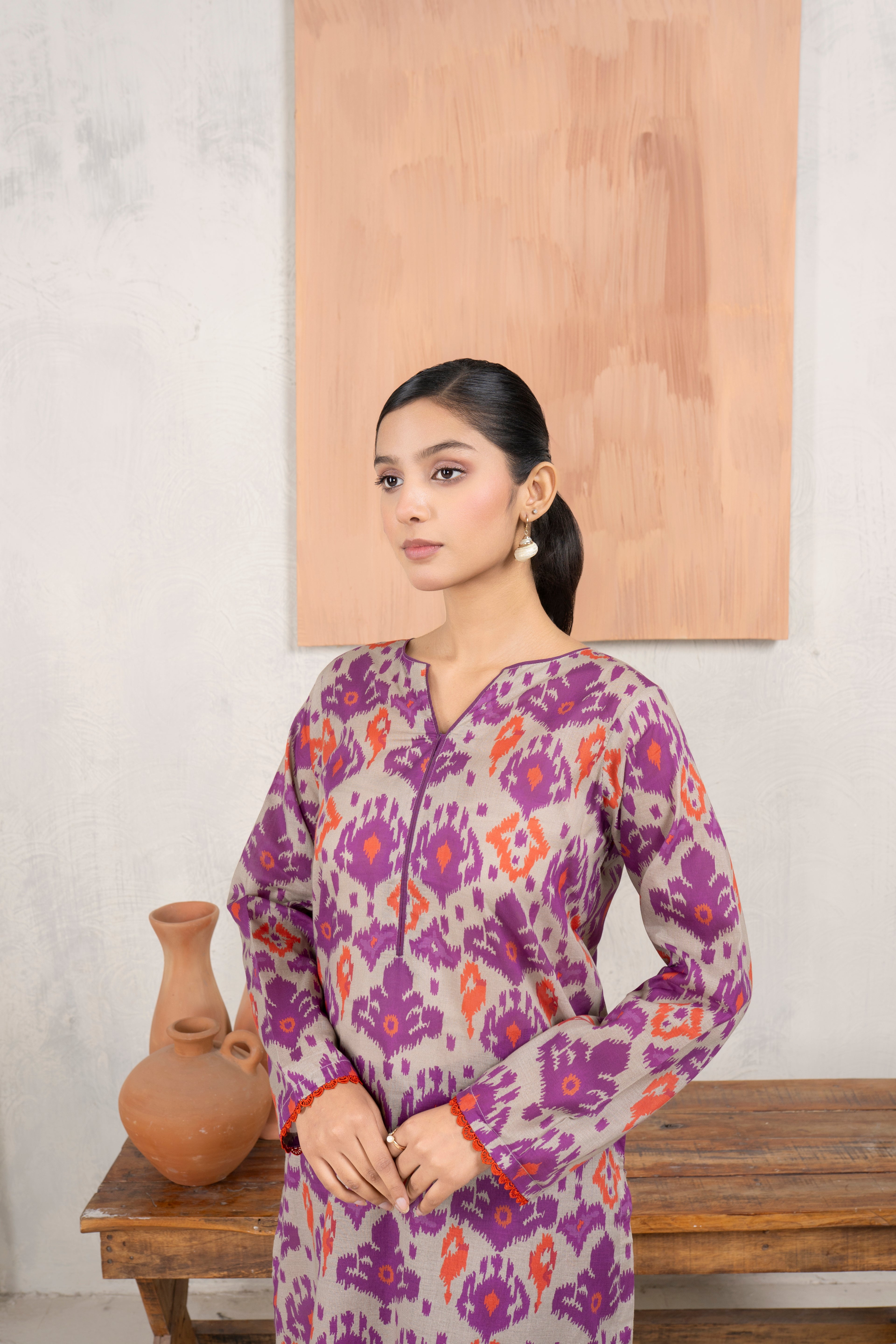 plum kurta set