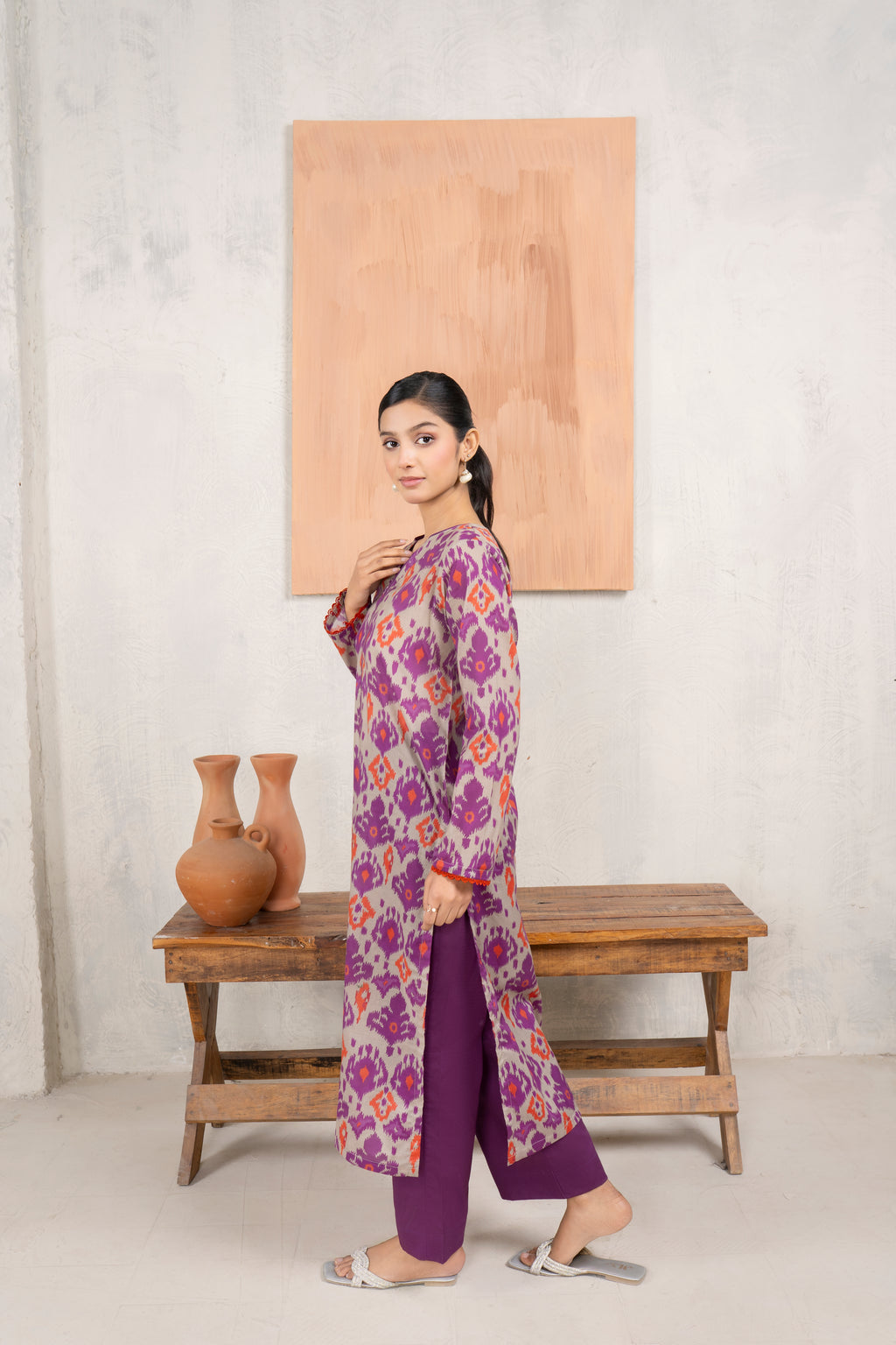 plum kurta set