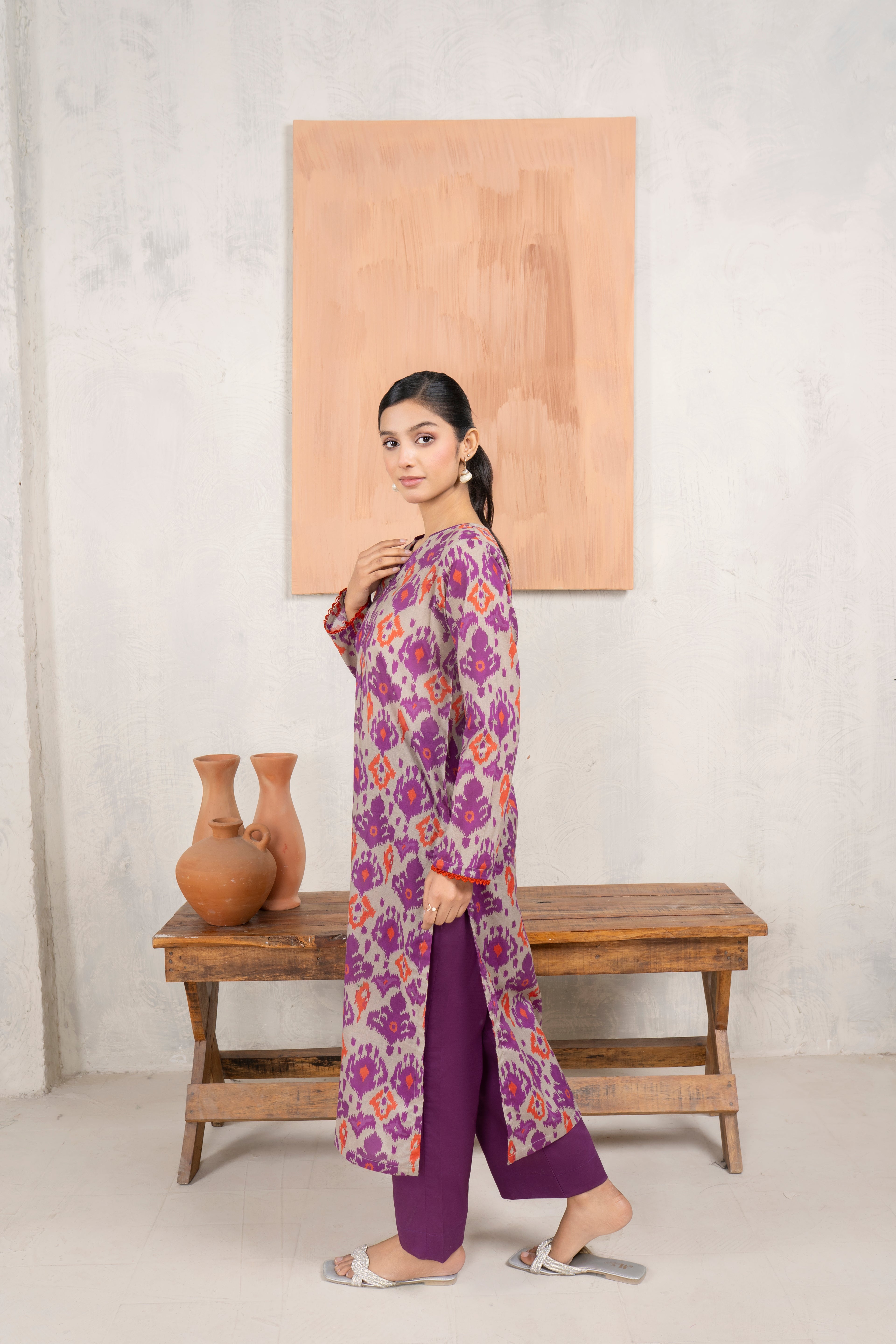 plum kurta set