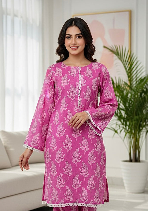 Magenta-Printed  Co-Ord-Set